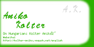 aniko kolter business card